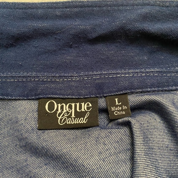 Onque Casual Soft lightweight bling denim jacket, snap buttons, 3/4 sleeves, L - Picture 10 of 12